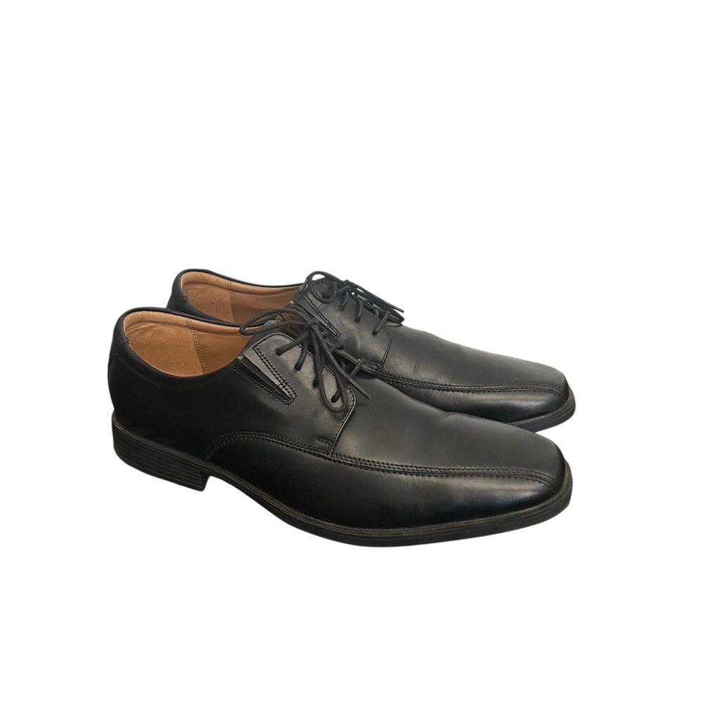 Clarks Men’s Black Leather Oxford Dress Shoes Comfort Sole EU 46 US Size 12